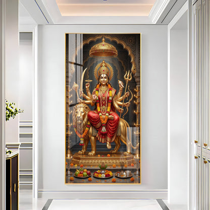Maa Durga Blessing Premium Acrylic Vertical Wall Art