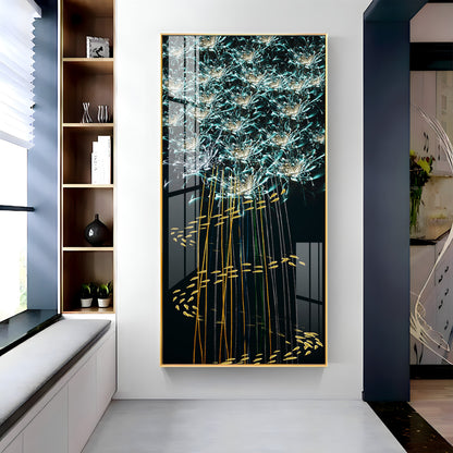 Fishes With Flowers Premium Acrylic Vertical Wall Art