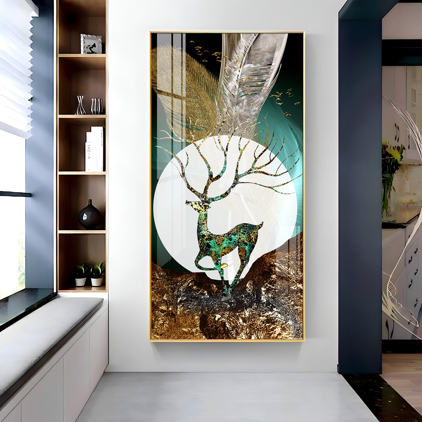 Majestic Deer Haven Premium Acrylic Vertical Wall Art