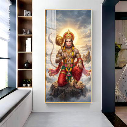 Divine Hanuman Ji Blessing Premium Acrylic Vertical Wall Art