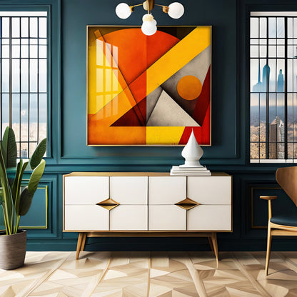 Colored Geometric Premium Acrylic Square Wall Art