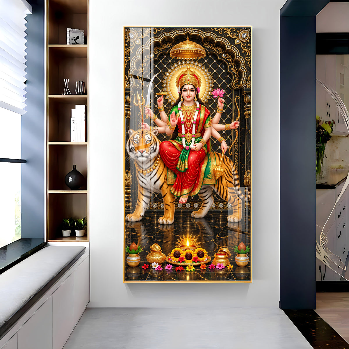 Durga Mata Premium Acrylic Vertical Wall Art