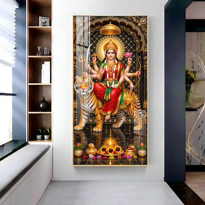 Durga Mata Premium Acrylic Vertical Wall Art