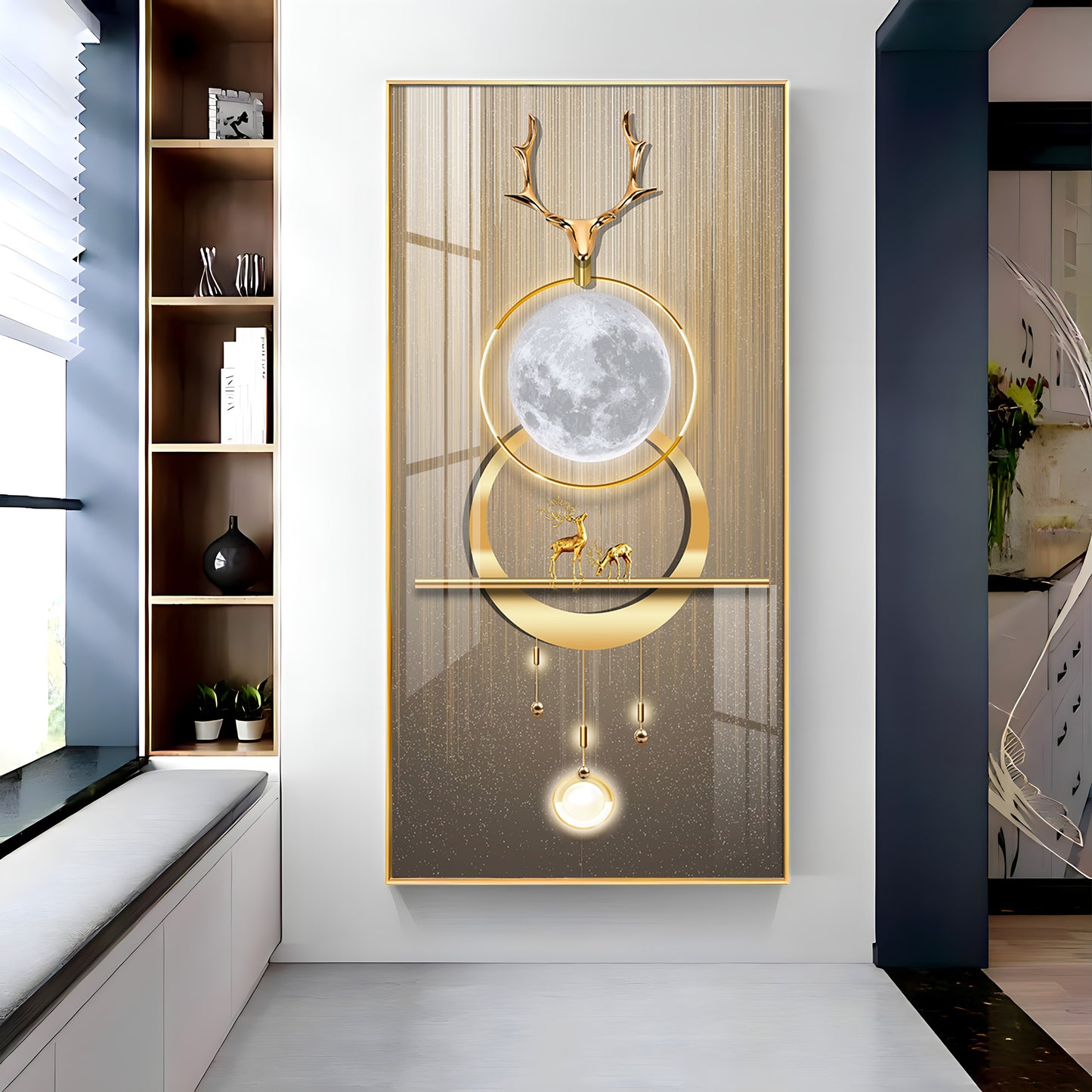 Deer Beneath the Moon Premium Acrylic Vertical Wall Art