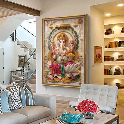 Shree Ganesh Blessings Premium Acrylic Vertical Wall Art
