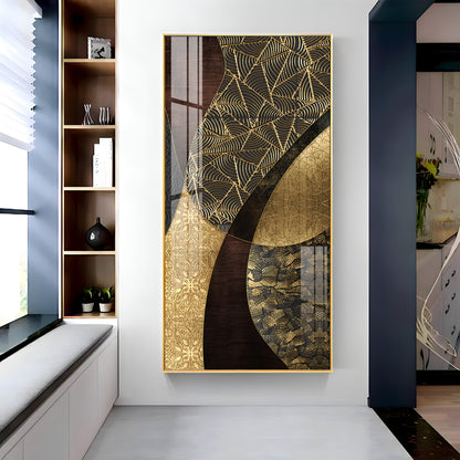 Golden Noir Elegance Premium Acrylic Vertical Wall Art