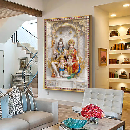 Divine Wisdom Shiv Parivar Premium Acrylic Vertical Wall Art