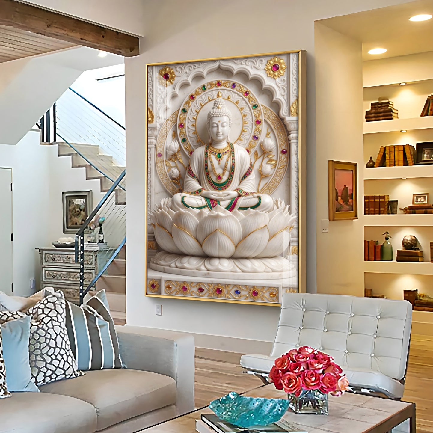 Peaceful Buddha Meditation Premium Acrylic Vertical Wall Art