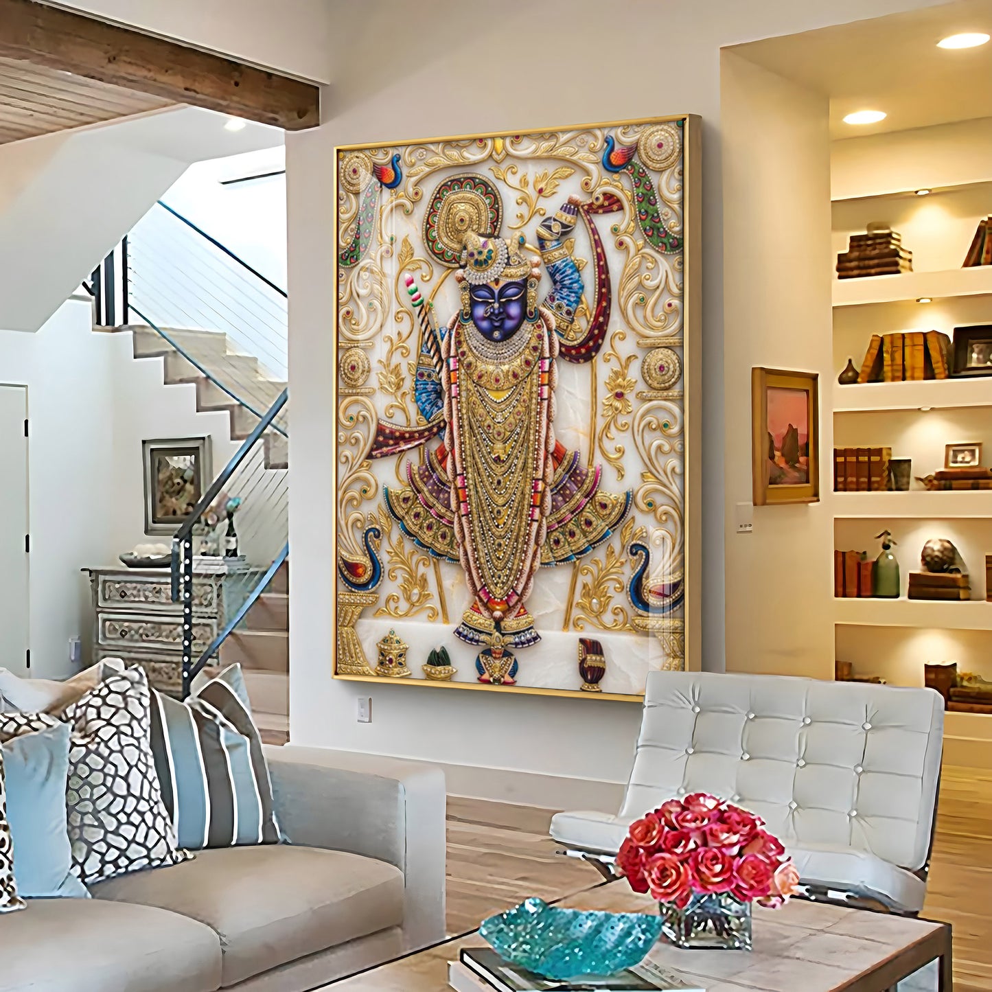 Lord Shrinathji Premium Acrylic Vertical Wall Art