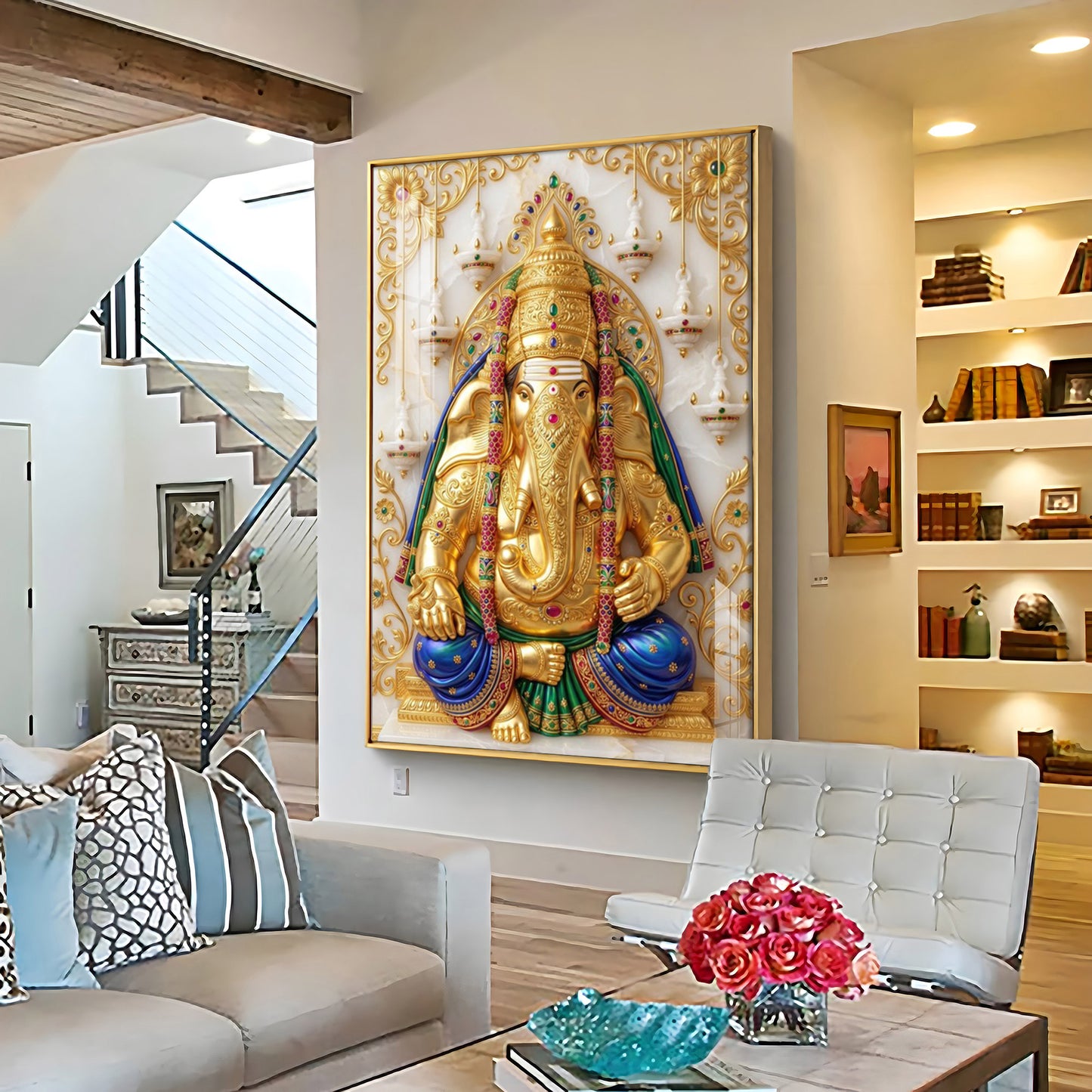 Pillayarpatti Karpaga Vinayagar Premium Acrylic Vertical Wall Art