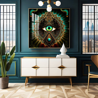 All-Seeing Eye Premium Acrylic Square Wall Art
