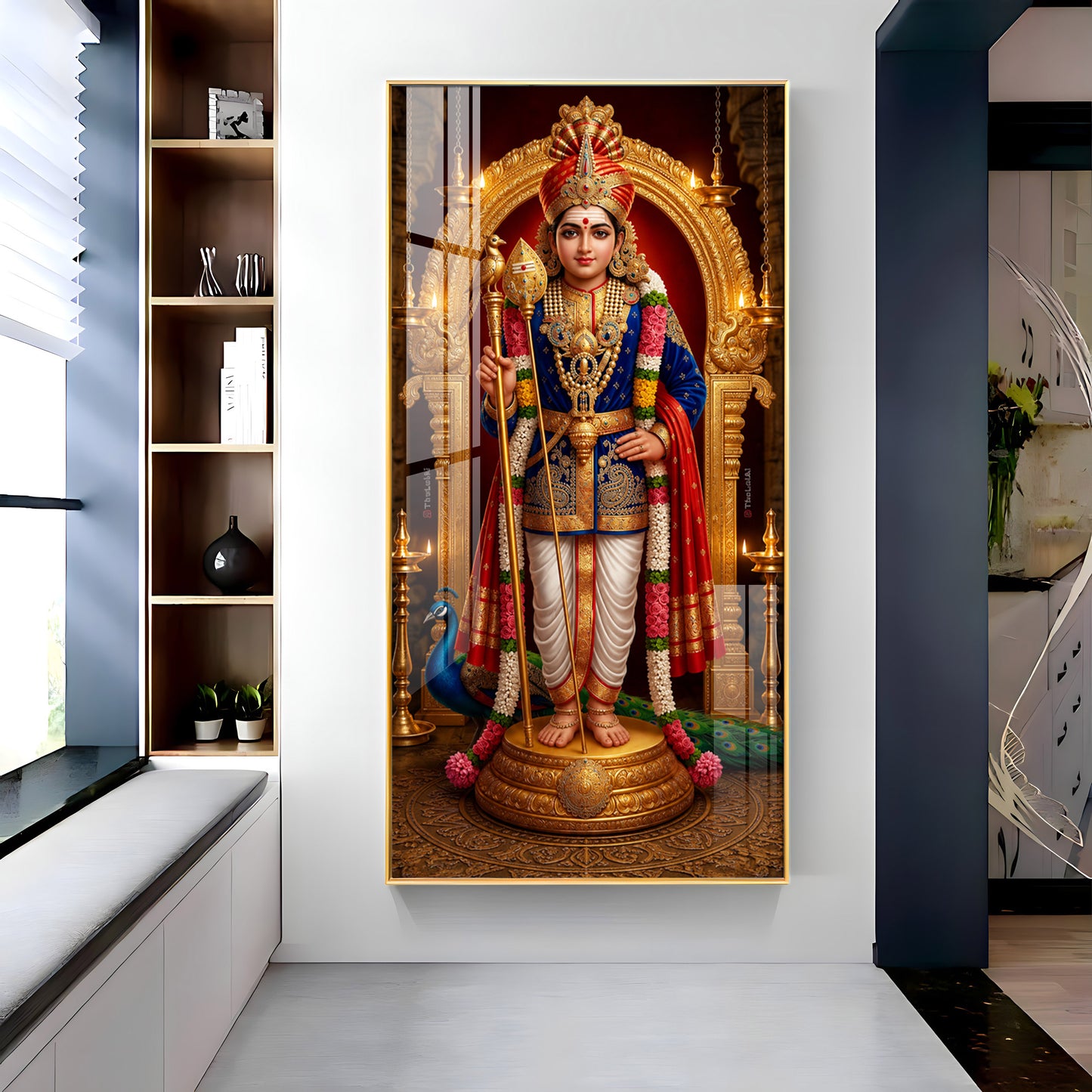 Depicting Lord Murugan Premium Acrylic Vertical Wall Art