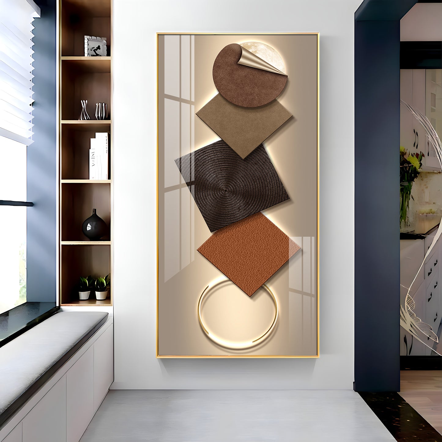 Elegant Geometry Abstract Design Premium Acrylic Vertical Wall Art