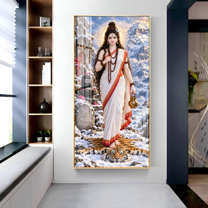 Divine Brahmacharini Mata Premium Acrylic Vertical Wall Art