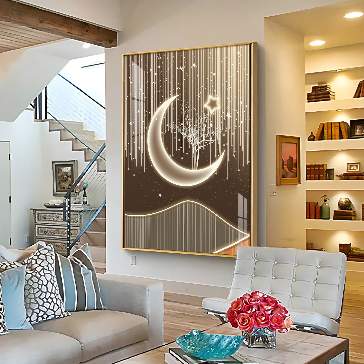 Half Moon Premium Acrylic Vertical Wall Art
