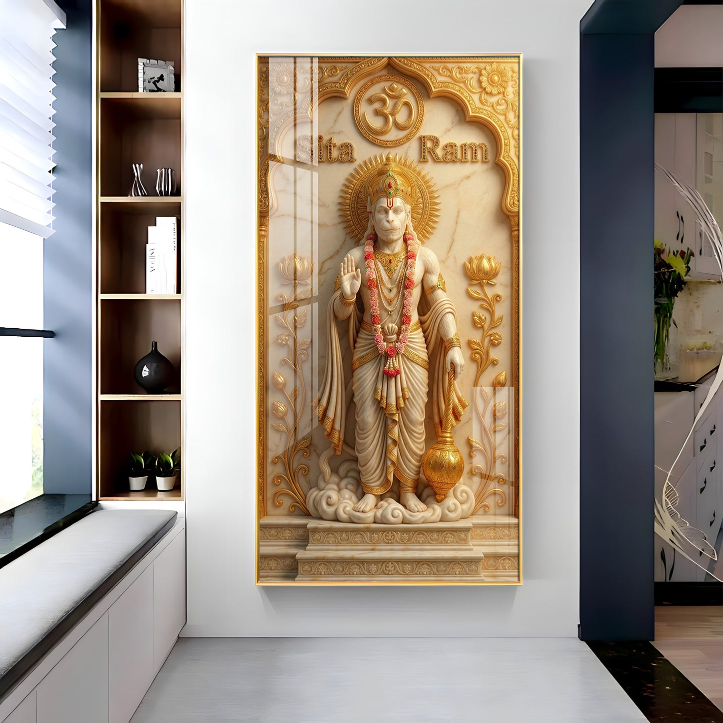 Lord Hanuman's Premium Acrylic Vertical Wall Art
