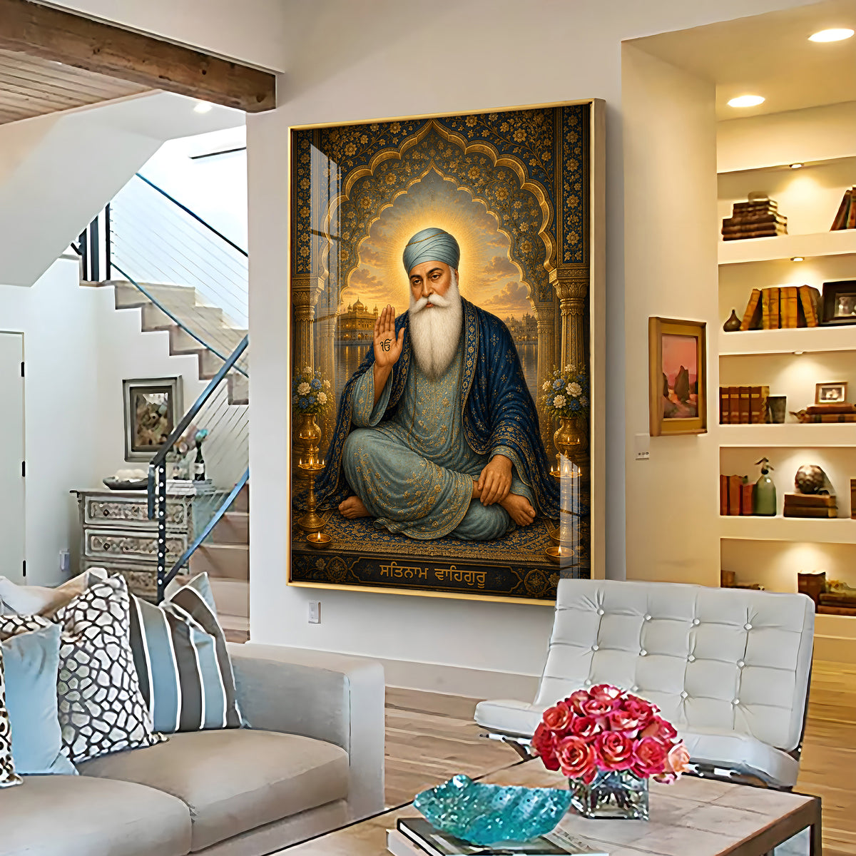 Guru Nanak Dev Ji Divine Blessing Premium Acrylic Vertical Wall Art