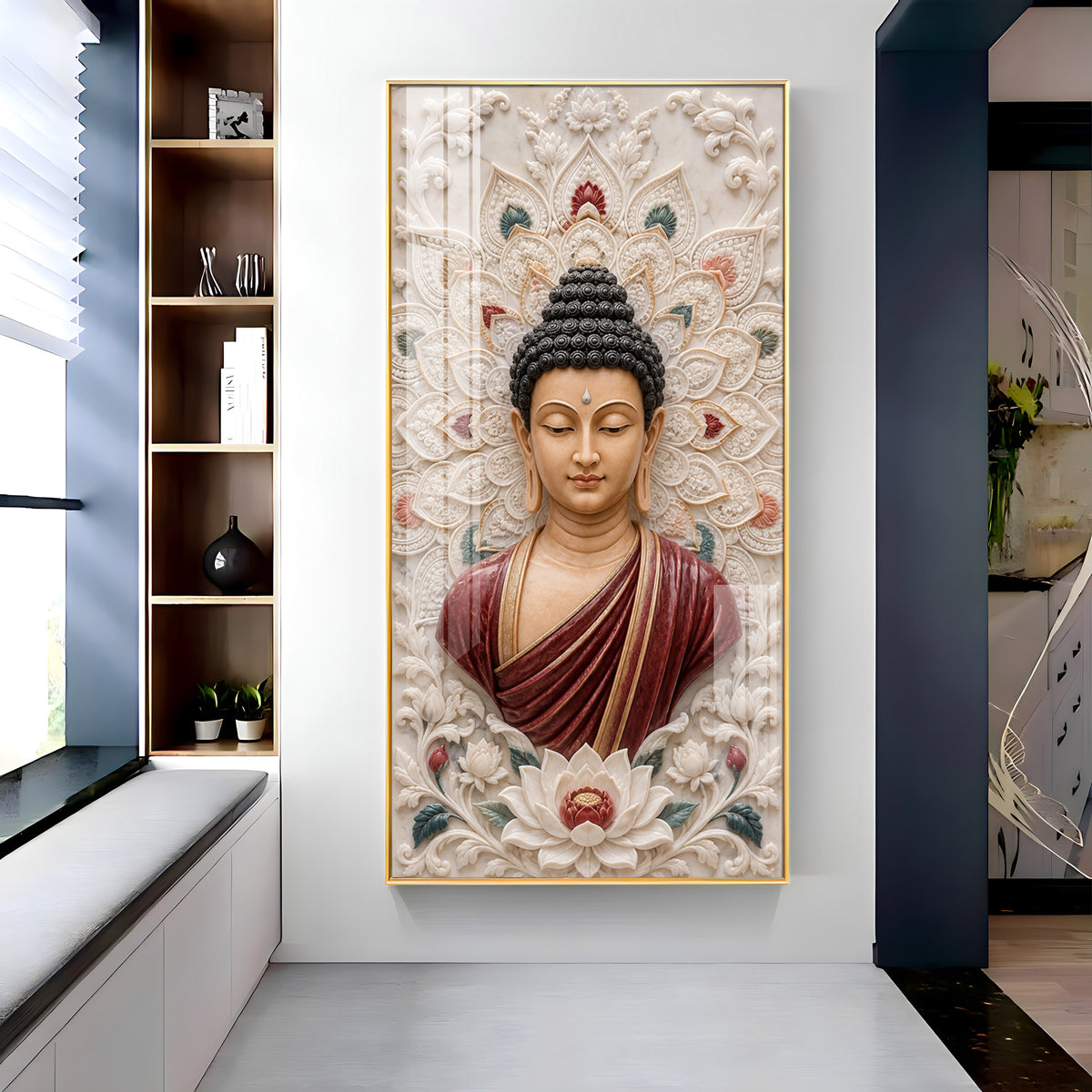Meditation Buddha Premium Acrylic Vertical Wall Art