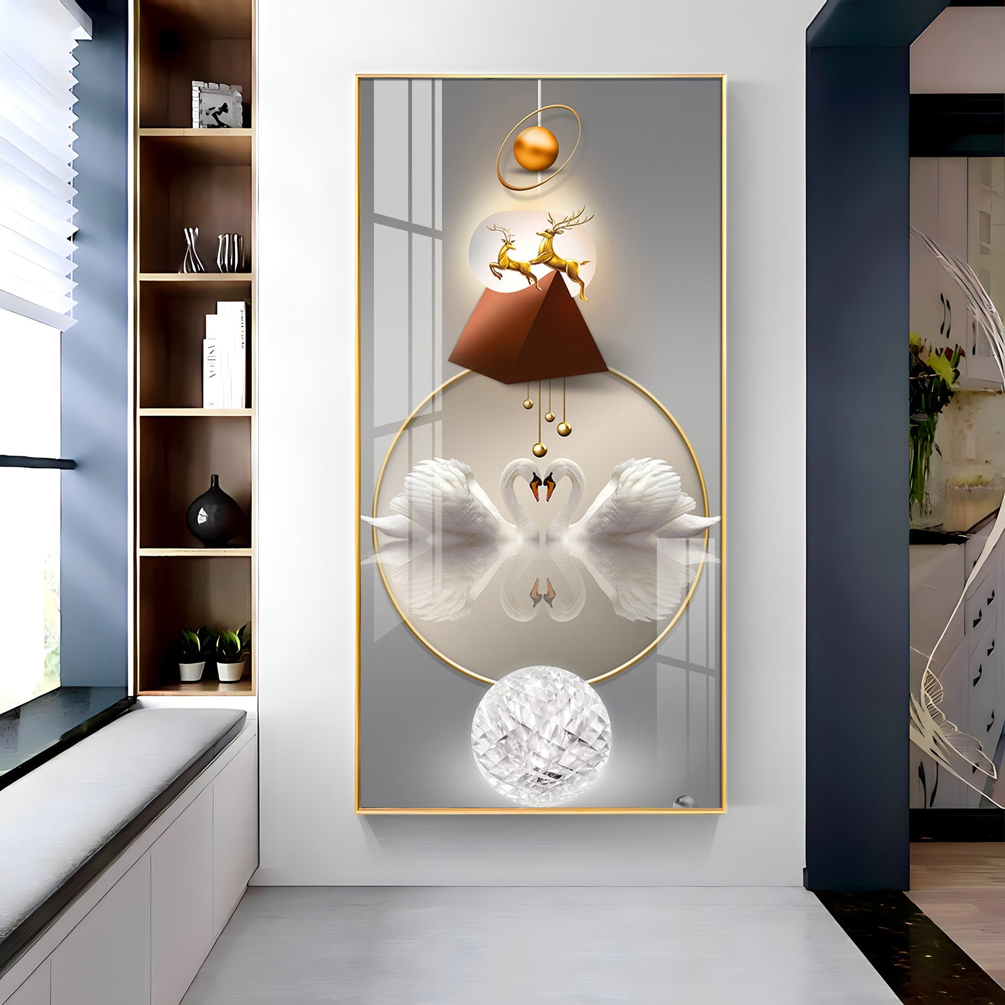 Reflective Elegance Premium Acrylic Vertical Wall Art