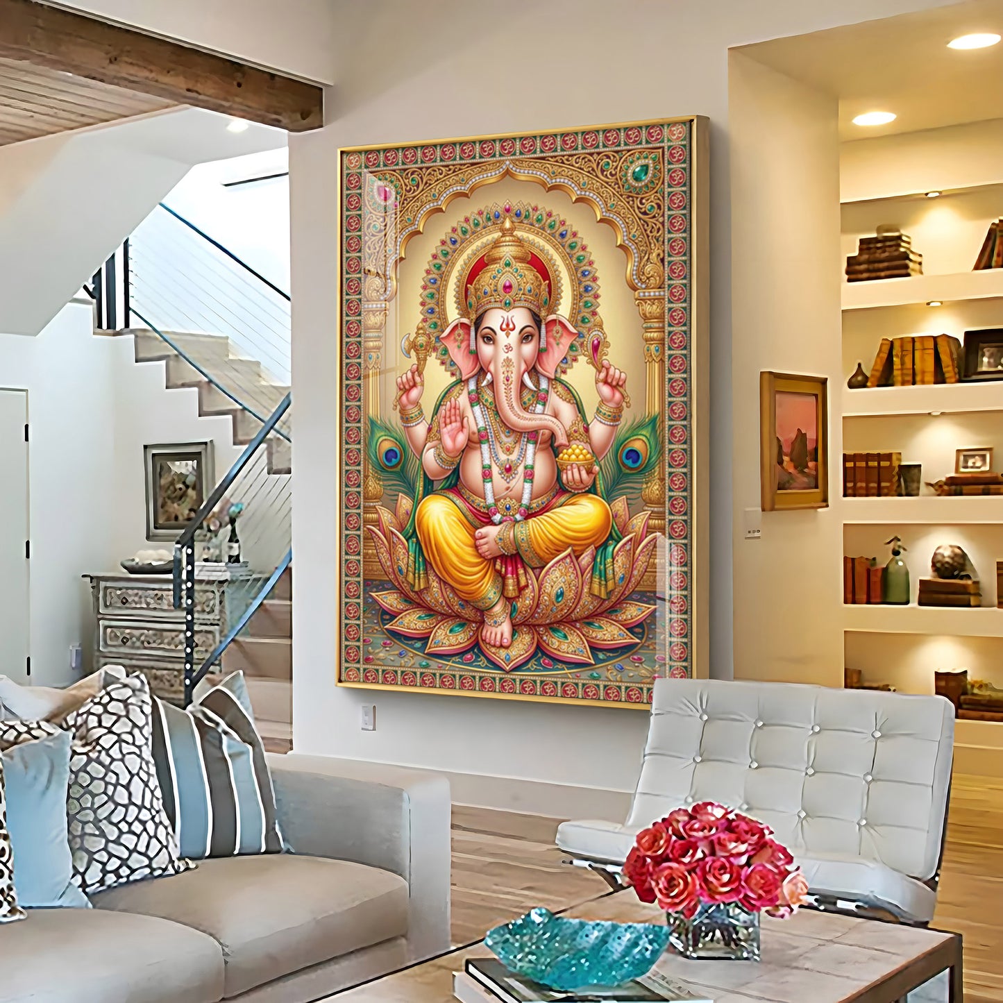 God Ganpati Ji Premium Acrylic Vertical Wall Art