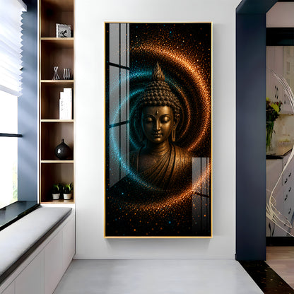 Serene Buddha Cosmic Energy Premium Acrylic Vertical Wall Art
