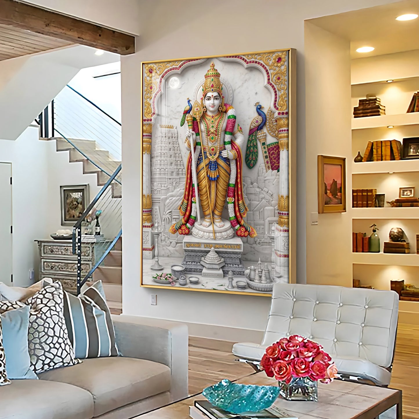 Divine Lord Subramanya Premium Acrylic Vertical Wall Art