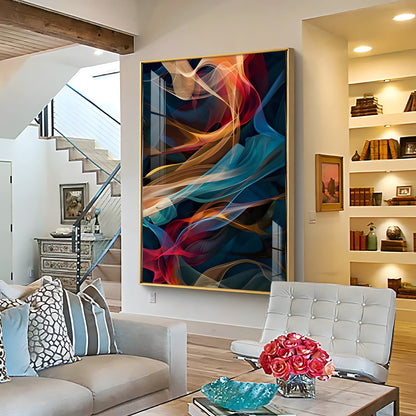 Vibrant Wave Symphony Premium Acrylic Vertical Wall Art