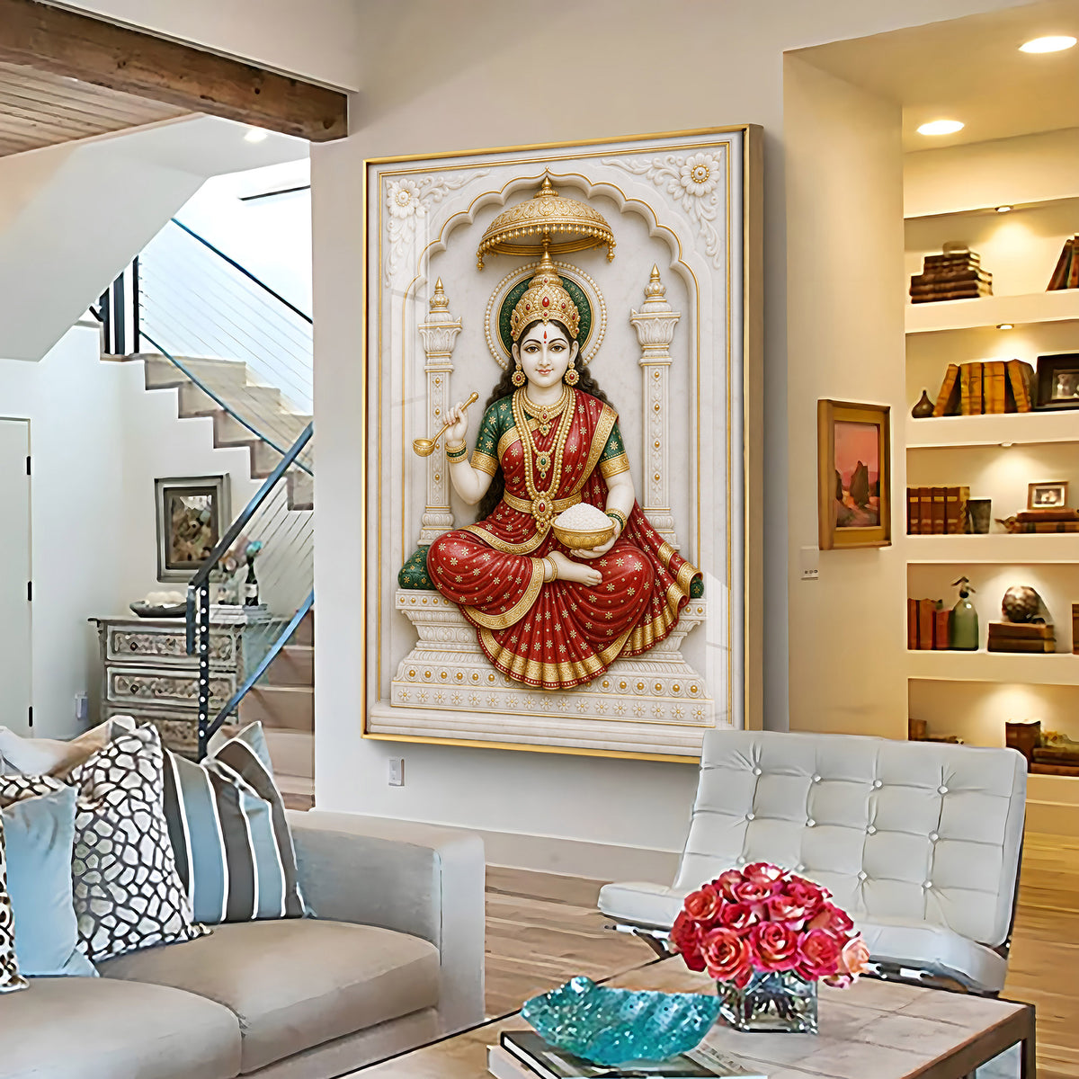 Divine Mata Annapurna Premium Acrylic Vertical Wall Art