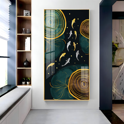Fishes In Ocean Premium Acrylic Vertical Wall Art