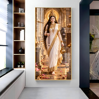 Divine Maa Brahmacharini Premium Acrylic Vertical Wall Art