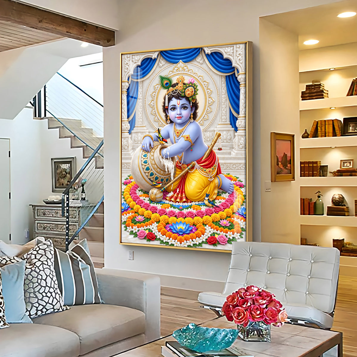 Joyful Bal Gopal Premium Acrylic Vertical Wall Art