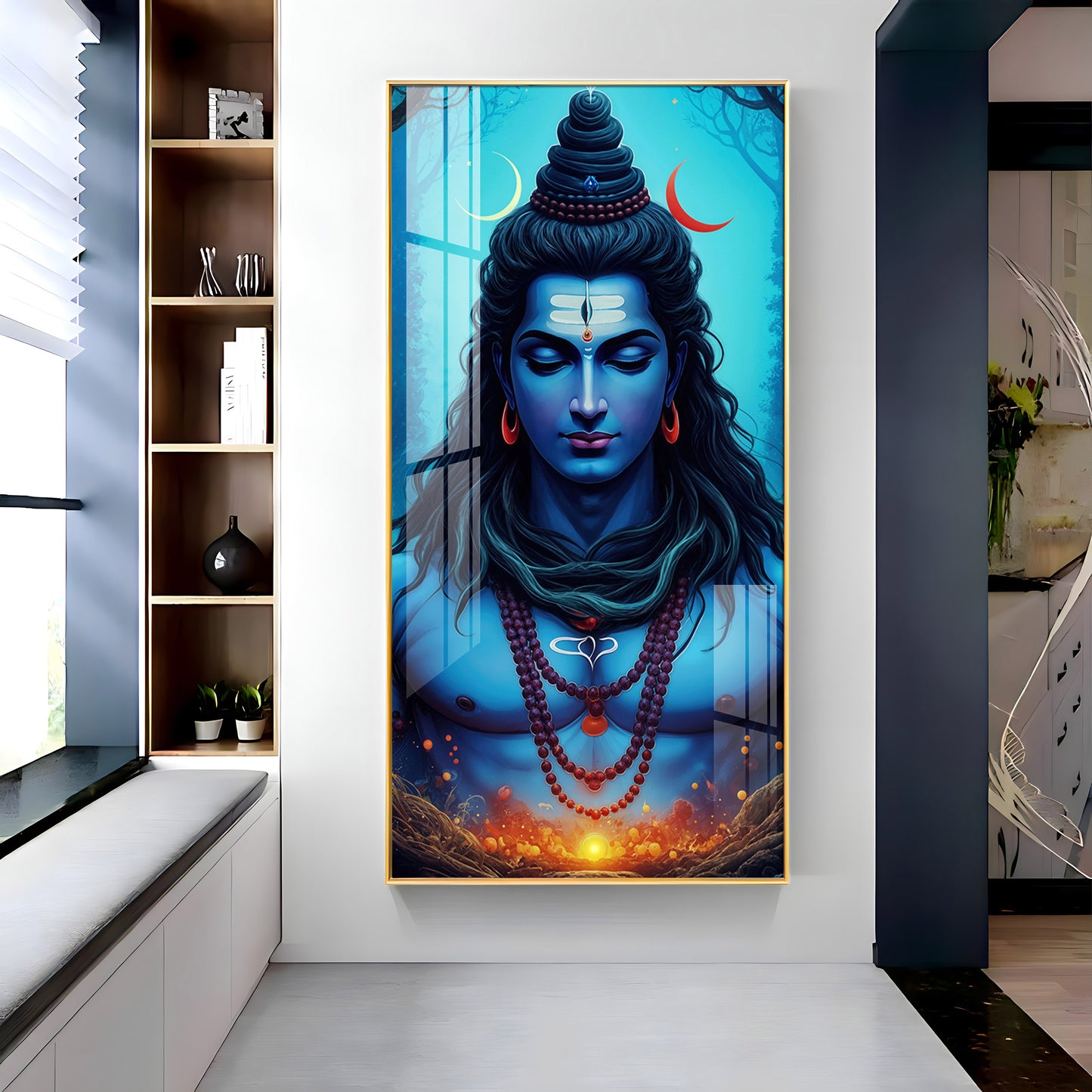 Lord Shiva Premium Acrylic Vertical Wall Art