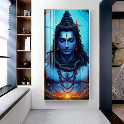 Lord Shiva Premium Acrylic Vertical Wall Art