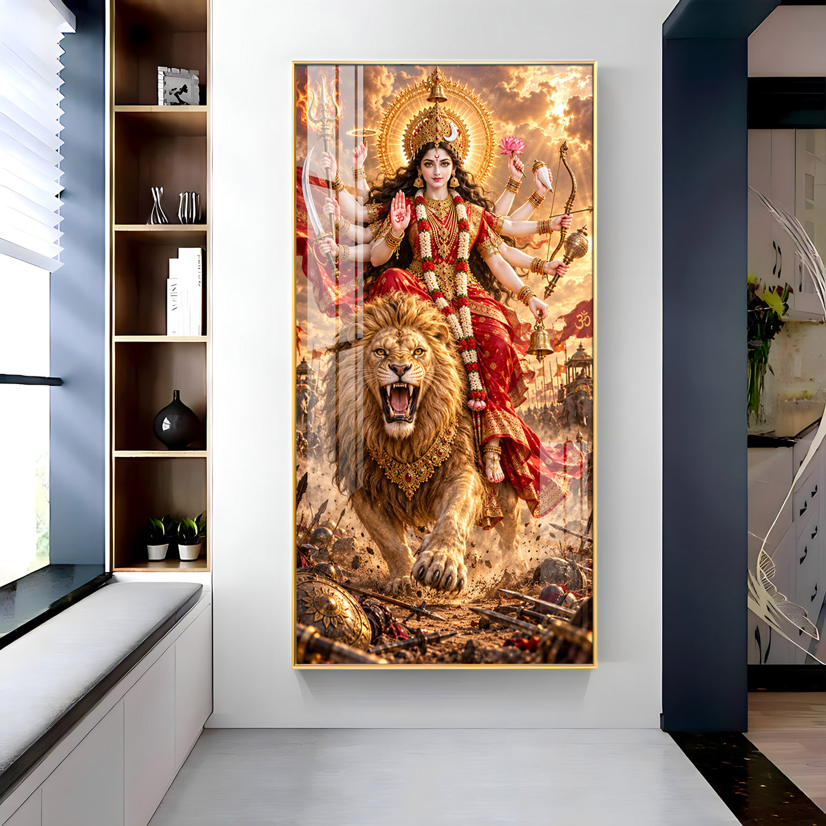 Maa Chandraghanta Premium Acrylic Vertical Wall Art