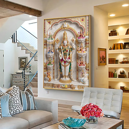 Lord Venkateswara Ashta Lakshmi Premium Acrylic Vertical Wall Art