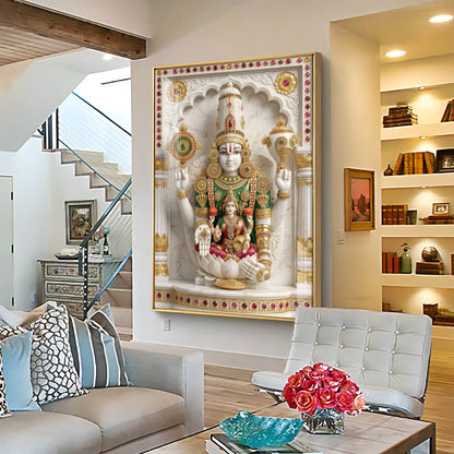 Shree Lakshmi Narayan Divine Premium Acrylic Vertical Wall Art