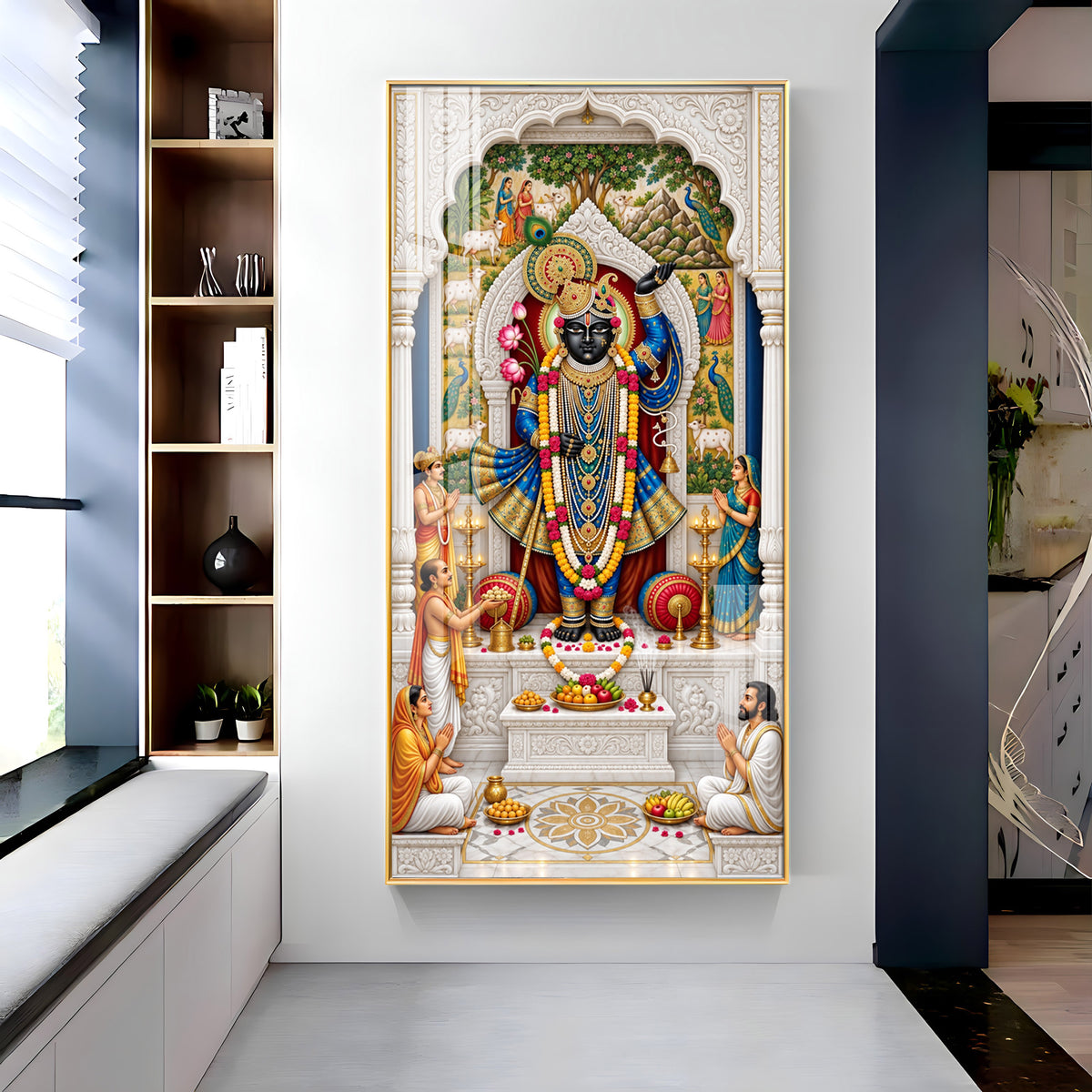 Divine Shrinathji Premium Acrylic Vertical Wall Art