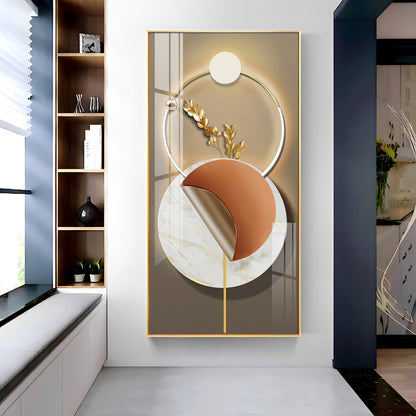 Golden Elegance Premium Acrylic Vertical Wall Art