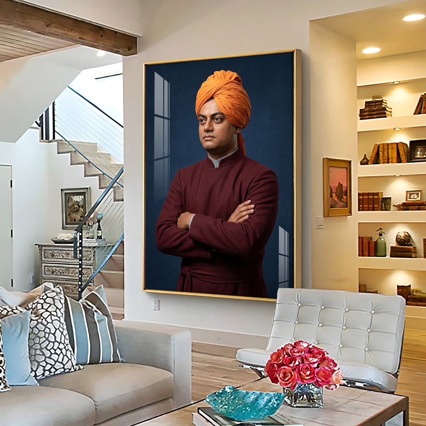 Shri Swami Vivekanand Premium Acrylic Vertical Wall Art