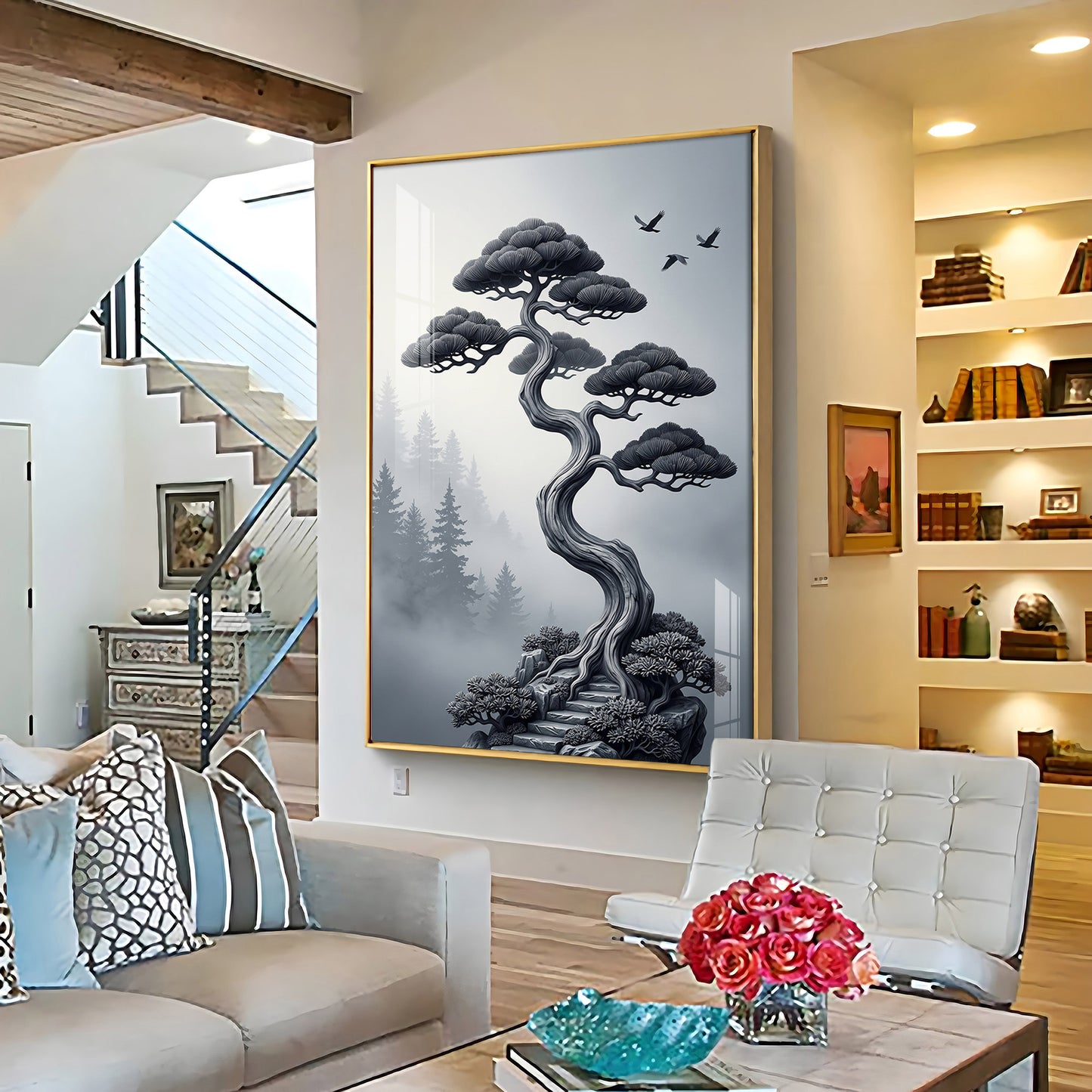 Japanese Bonsai Tree Premium Acrylic Vertical Wall Art