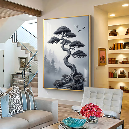 Japanese Bonsai Tree Premium Acrylic Vertical Wall Art