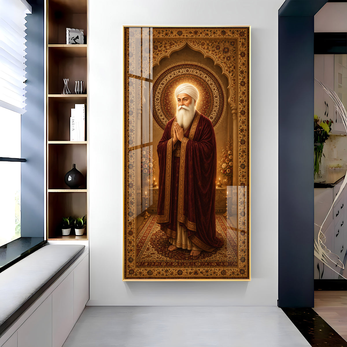 Spiritual Guru Nanak Dev Ji Premium Acrylic Vertical Wall Art
