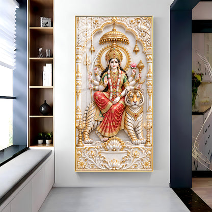 Royal Durga Maa Premium Acrylic Vertical Wall Art