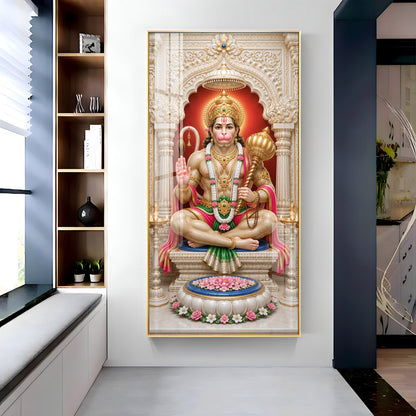Divine Hanuman Ji Premium Acrylic Vertical Wall Art