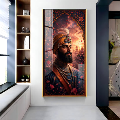 Divine Tenth Sikh Guru Gobind Singh Ji Premium Acrylic Vertical Wall Art