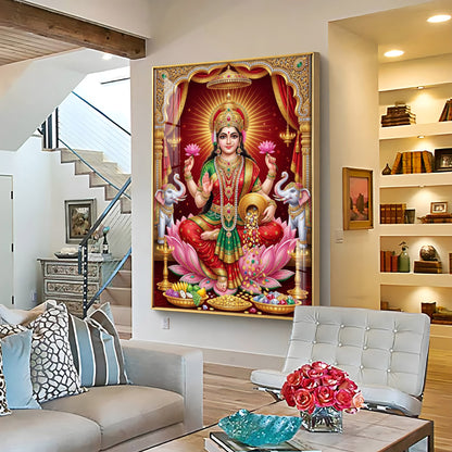 Devi Lakshmi Goddess Of Wealth Premium Acrylic Vertical Wall Art