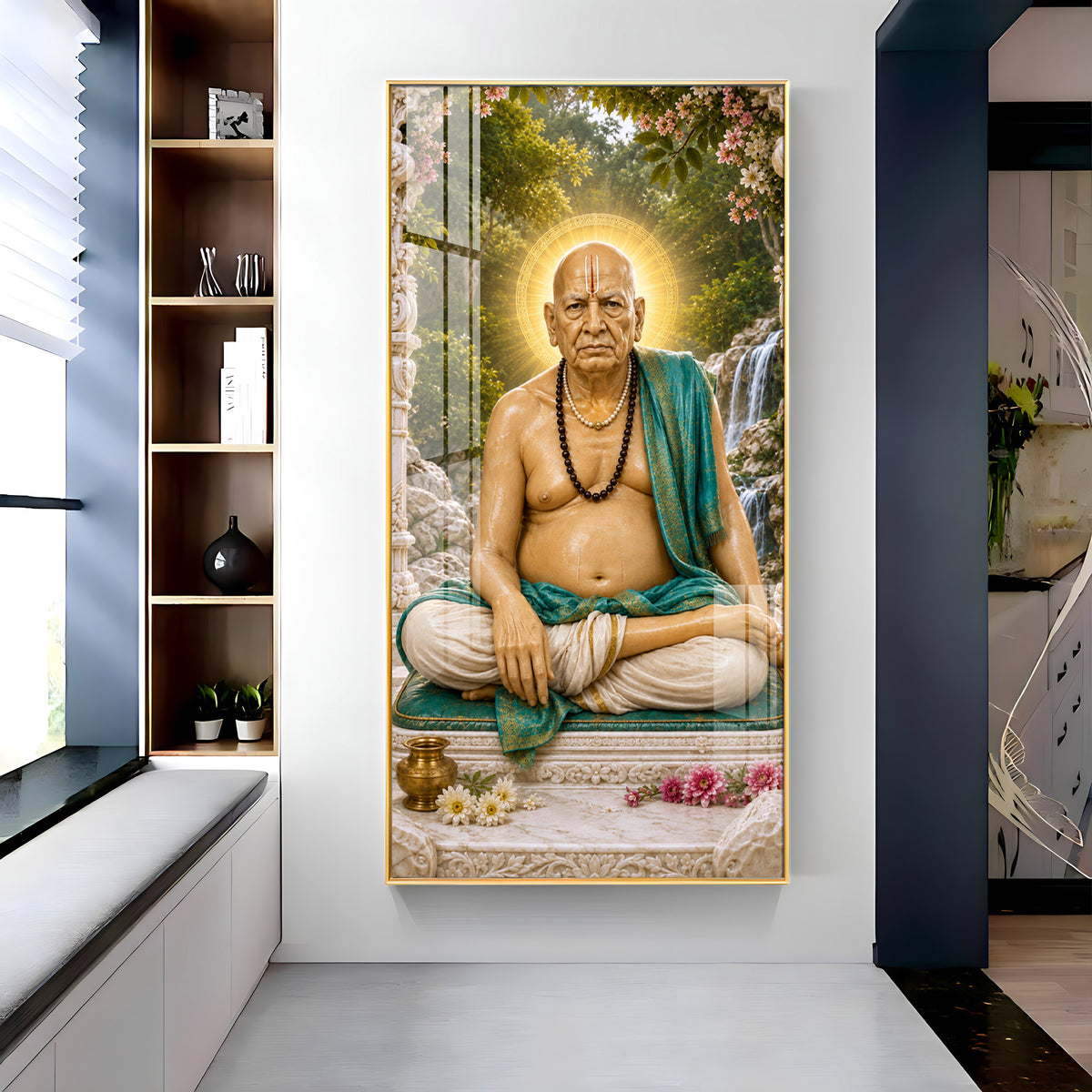 Samarth Maharaj Meditating Premium Acrylic Vertical Wall Art