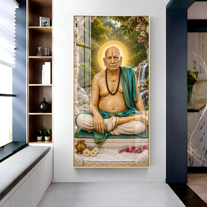 Samarth Maharaj Meditating Premium Acrylic Vertical Wall Art