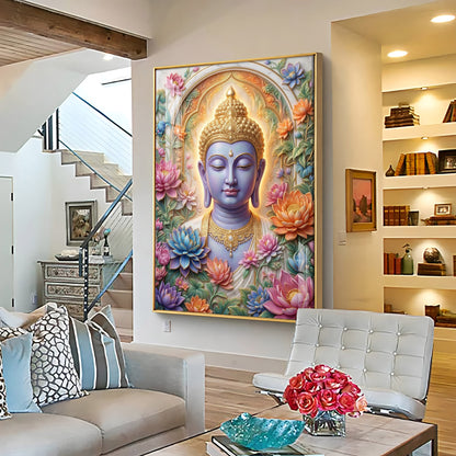 Depiction Of Lord Gautam Buddha Premium Acrylic Vertical Wall Art