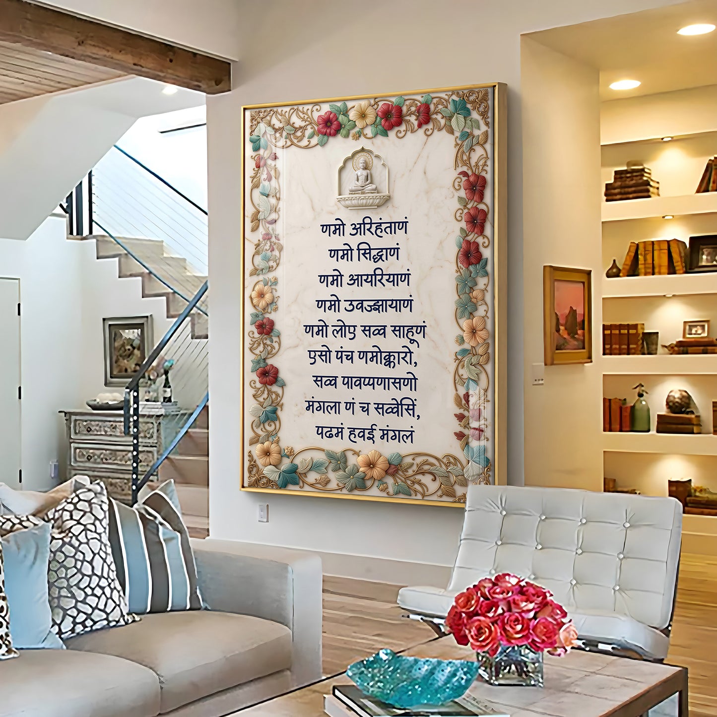 Namokar Mantra Premium Acrylic Vertical Wall Art